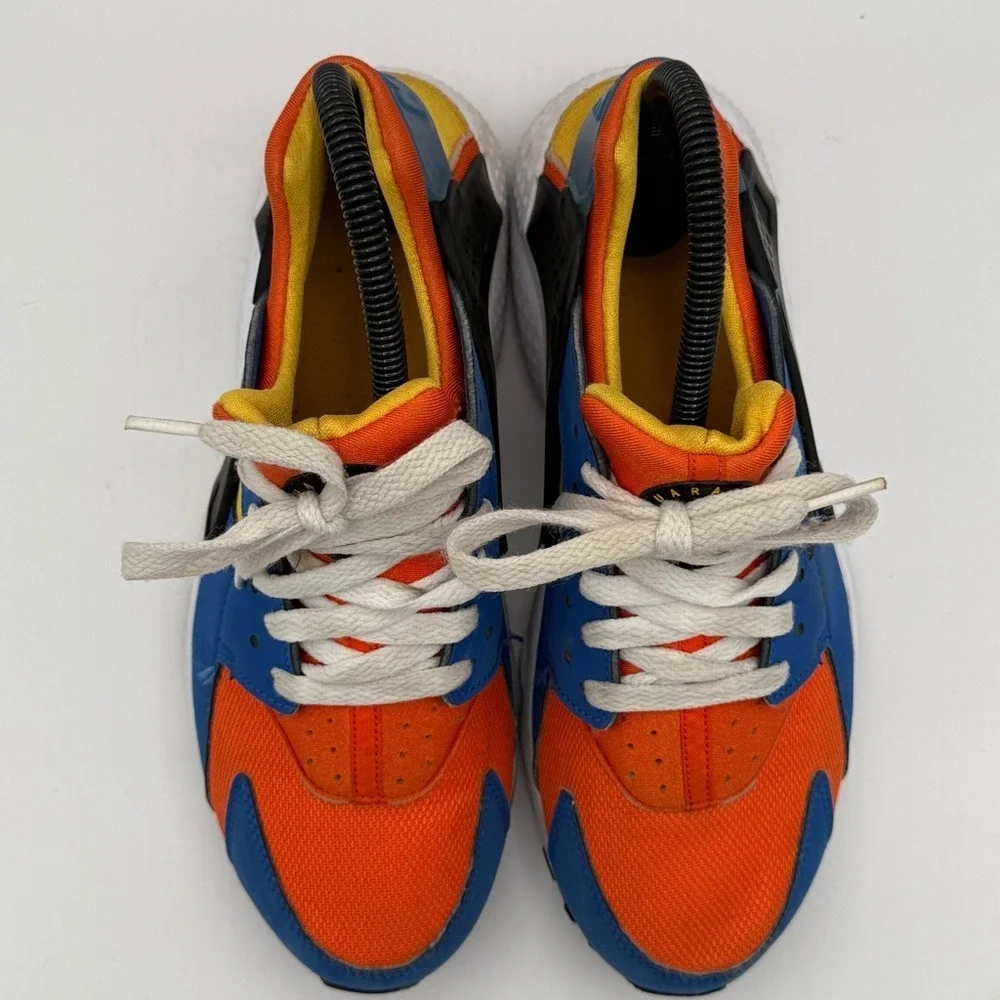 Youth Nike Huarache Run GS Hyper Royal Yellow Orange Athletic Sneakers Size 6.5Y